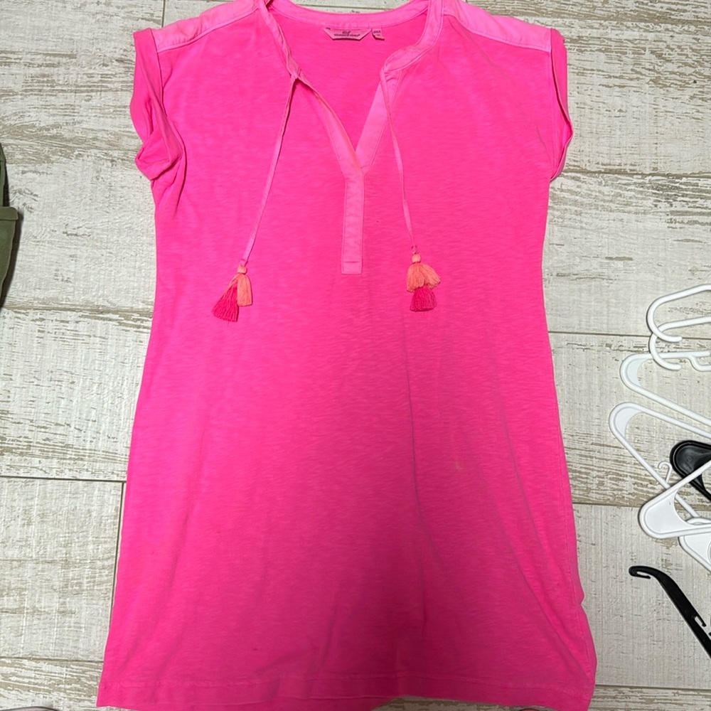 Vineyard, vines, hot pink dress with tassels size medium